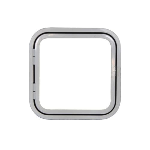 Wit aluminium serviceluik 450x450mm voor camper en caravan | bestellen bij Gobanna