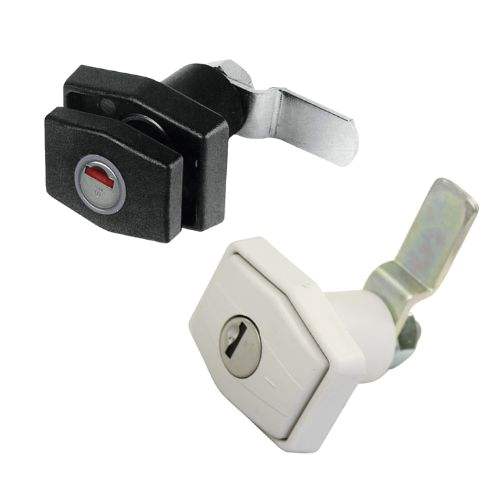 Drukslot serviceluik zwart/wit rechthoekig zonder cilinder (pushlock)