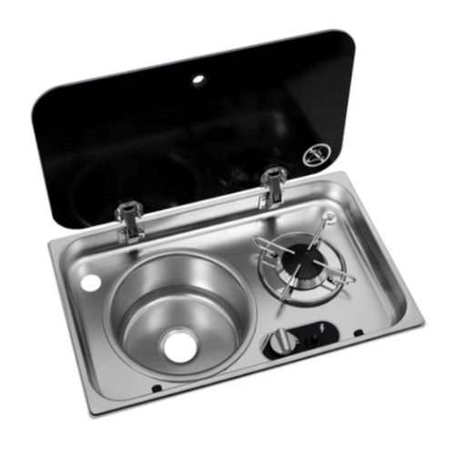 W052-Spoelbak-fornuis-combinatie-1-pits-RVS-met-afdekplaat-Gobanna